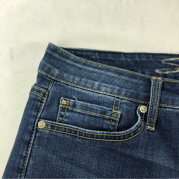 Seven7 Bermuda Shorts Denim Stretch Casual Classic Summer Dark Wash Simple - Picture 10 of 11